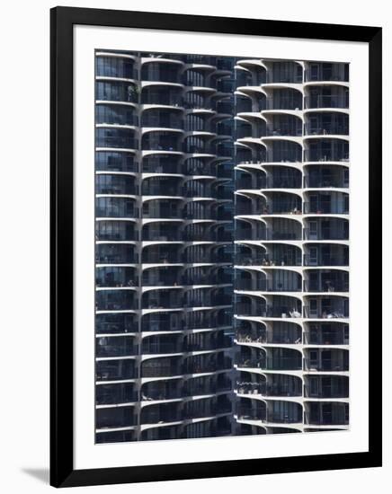 Close-Up of Marina City's Twin Towers, Chicago, Illinois, United States of America, North America-Amanda Hall-Framed Photographic Print