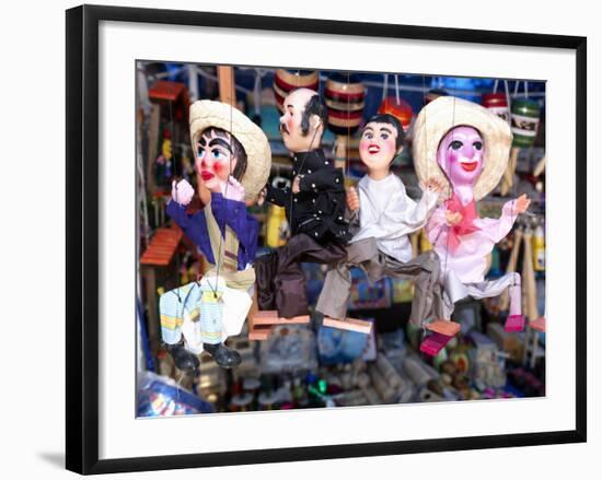 Close-Up of Marionettes for Sale at a Market Stall, Queretaro City, Queretaro State, Mexico-null-Framed Photographic Print