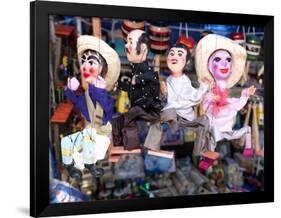 Close-Up of Marionettes for Sale at a Market Stall, Queretaro City, Queretaro State, Mexico-null-Framed Photographic Print