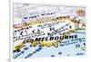 Close Up Of Melbourne On Map, Australia-mtkang-Framed Art Print