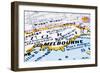 Close Up Of Melbourne On Map, Australia-mtkang-Framed Art Print