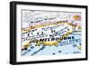 Close Up Of Melbourne On Map, Australia-mtkang-Framed Art Print