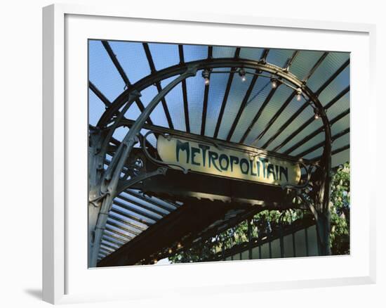 Close-up of Metropolitain (Metro) Station Entrance, Art Nouveau Style, Paris, France, Europe-Gavin Hellier-Framed Photographic Print