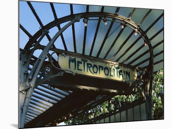 Close-up of Metropolitain (Metro) Station Entrance, Art Nouveau Style, Paris, France, Europe-Gavin Hellier-Mounted Photographic Print