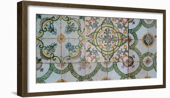 Close-up of mosaic tiles in a mosque, El-Jazzar Mosque, Acre (Akko), Israel-null-Framed Photographic Print