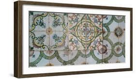 Close-up of mosaic tiles in a mosque, El-Jazzar Mosque, Acre (Akko), Israel-null-Framed Photographic Print