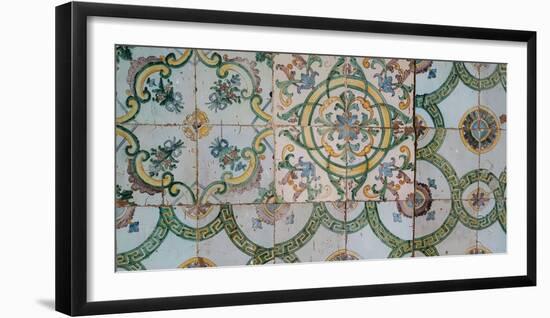 Close-up of mosaic tiles in a mosque, El-Jazzar Mosque, Acre (Akko), Israel-null-Framed Photographic Print