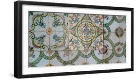 Close-up of mosaic tiles in a mosque, El-Jazzar Mosque, Acre (Akko), Israel-null-Framed Photographic Print
