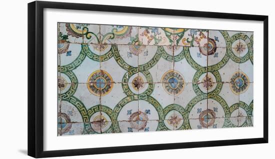 Close-up of mosaic tiles in a mosque, El-Jazzar Mosque, Acre (Akko), Israel-null-Framed Photographic Print