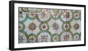 Close-up of mosaic tiles in a mosque, El-Jazzar Mosque, Acre (Akko), Israel-null-Framed Photographic Print