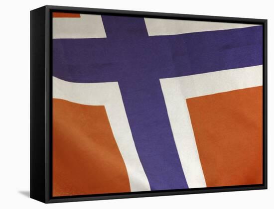 Close-up of Norwegian Flag-null-Framed Stretched Canvas
