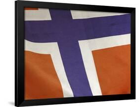 Close-up of Norwegian Flag-null-Framed Photographic Print