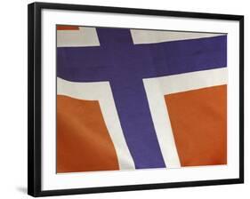 Close-up of Norwegian Flag-null-Framed Photographic Print