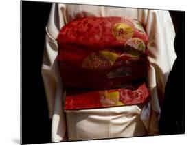Close-up of Obi, Silk Sash Worn with Kimono, Kyoto, Japan-Nancy & Steve Ross-Mounted Photographic Print