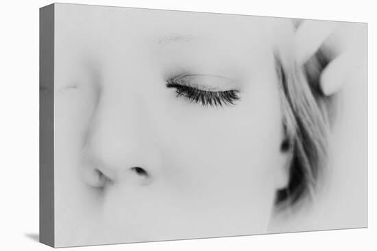 Close-Up of One Side of Young Woman's Face with Focus on the Eyelashes of Her Closed Eye-Henriette Lund Mackey-Stretched Canvas