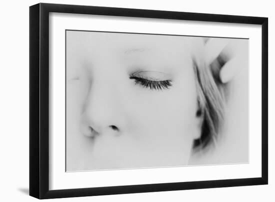 Close-Up of One Side of Young Woman's Face with Focus on the Eyelashes of Her Closed Eye-Henriette Lund Mackey-Framed Photographic Print