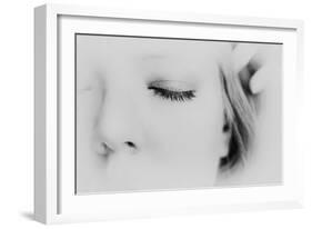 Close-Up of One Side of Young Woman's Face with Focus on the Eyelashes of Her Closed Eye-Henriette Lund Mackey-Framed Photographic Print