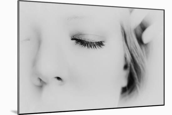 Close-Up of One Side of Young Woman's Face with Focus on the Eyelashes of Her Closed Eye-Henriette Lund Mackey-Mounted Photographic Print