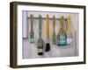 Close-up of paint brushes hanging on wall at an artist studio, California, USA-Panoramic Images-Framed Photographic Print