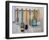 Close-up of paint brushes hanging on wall at an artist studio, California, USA-Panoramic Images-Framed Photographic Print