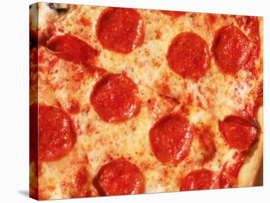 Close-up of Pepperoni Pizza-Mitch Diamond-Stretched Canvas