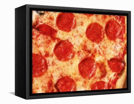 Close-up of Pepperoni Pizza-Mitch Diamond-Framed Stretched Canvas