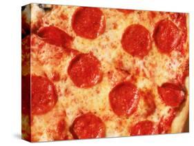 Close-up of Pepperoni Pizza-Mitch Diamond-Stretched Canvas