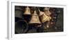 Close-up of prayer bells inside the Muktinath Temple, Mustang District, Gandaki Pradesh, Nepal-Panoramic Images-Framed Photographic Print