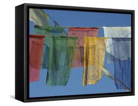 Close-Up of Prayer Flags at Swayambunath, Kathmandu, Nepal-James Green-Framed Stretched Canvas