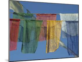 Close-Up of Prayer Flags at Swayambunath, Kathmandu, Nepal-James Green-Mounted Photographic Print