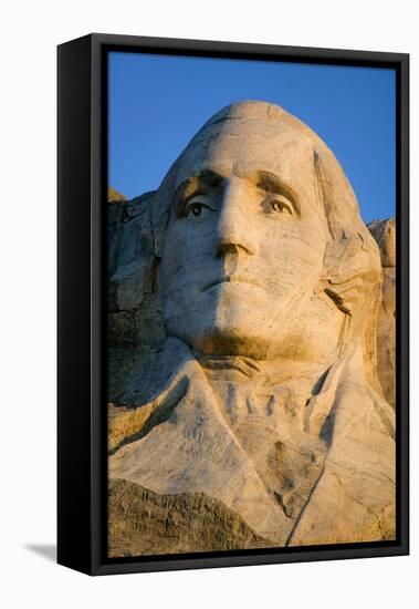 Close-up of President George Washington at Mount Rushmore National Memorial, South Dakota-null-Framed Stretched Canvas