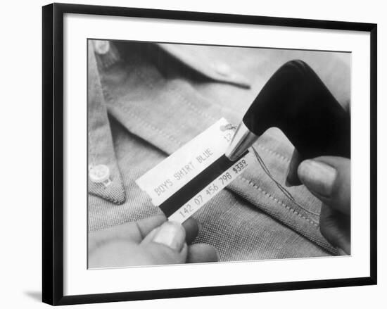 Close up of Price Tag with IBM Magnetic Stripe-null-Framed Photographic Print