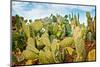 Close up of Prickly Pear Cactus in Desert.-luckybusiness-Mounted Photographic Print