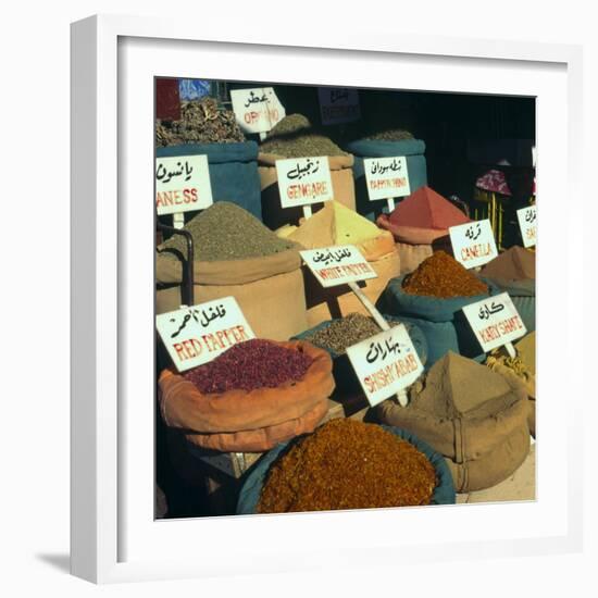 Close Up of Pyramids of Loose Spices for Sale in Local Market, Aswan, Egypt, North Africa, Africa-Eitan Simanor-Framed Photographic Print