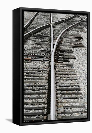 Close Up of Railroad Tracks, Santa Fe, New Mexico, USA-Julien McRoberts-Framed Stretched Canvas