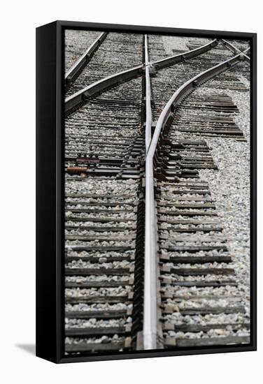 Close Up of Railroad Tracks, Santa Fe, New Mexico, USA-Julien McRoberts-Framed Stretched Canvas