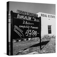 Close-Up of Real Estate Sign-Ed Clark-Stretched Canvas