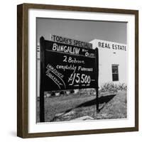 Close-Up of Real Estate Sign-Ed Clark-Framed Photographic Print