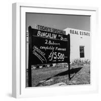 Close-Up of Real Estate Sign-Ed Clark-Framed Photographic Print