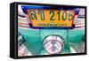 Close up of registration plate of a Tuk Tuk, a taxi characteristic of South East Asia, Bangkok-Godong-Framed Stretched Canvas