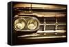 Close-Up of Retro Car Facia with Chrome Grille-NejroN Photo-Framed Stretched Canvas