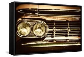 Close-Up of Retro Car Facia with Chrome Grille-NejroN Photo-Framed Stretched Canvas
