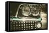 Close-Up of Retro Car Facia with Chrome Grille-NejroN Photo-Framed Stretched Canvas