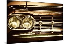 Close-Up of Retro Car Facia with Chrome Grille-NejroN Photo-Mounted Photographic Print