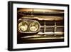 Close-Up of Retro Car Facia with Chrome Grille-NejroN Photo-Framed Photographic Print