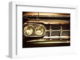 Close-Up of Retro Car Facia with Chrome Grille-NejroN Photo-Framed Photographic Print