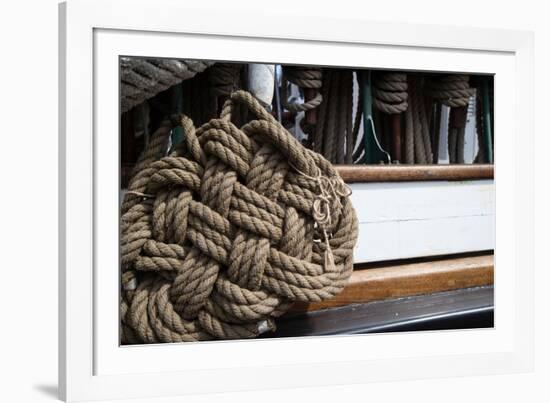 Close-Up of Rope on the Ship, Dana Point Harbor, Dana Point, Orange County, California, USA-null-Framed Photographic Print