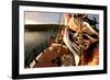 Close-Up of Sail and Rope on Boat, Culebra Island, Puerto Rico-null-Framed Photographic Print