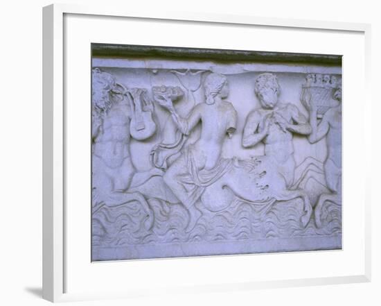 Close Up of Sarcophagus with Retinue of Sea-Deities A.D.-null-Framed Giclee Print