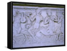 Close Up of Sarcophagus with Retinue of Sea-Deities A.D.-null-Framed Stretched Canvas